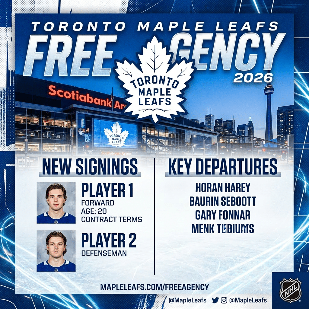 Toronto Maple Leafs 2024 free agency new signings and key departures with player photos